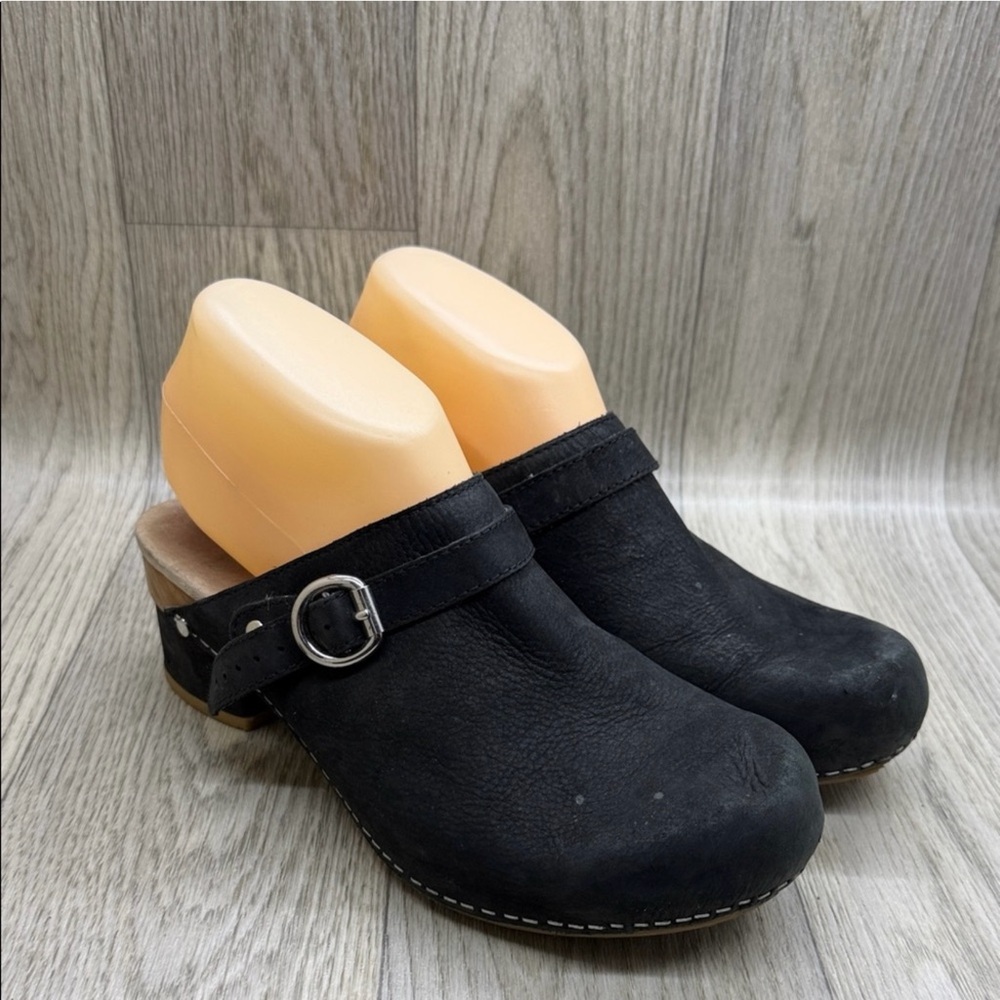 Dansko Black Leather Clogs